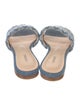 L'Agence Denim Animal Print Slides