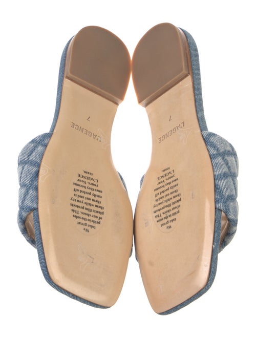 L'Agence Denim Animal Print Slides