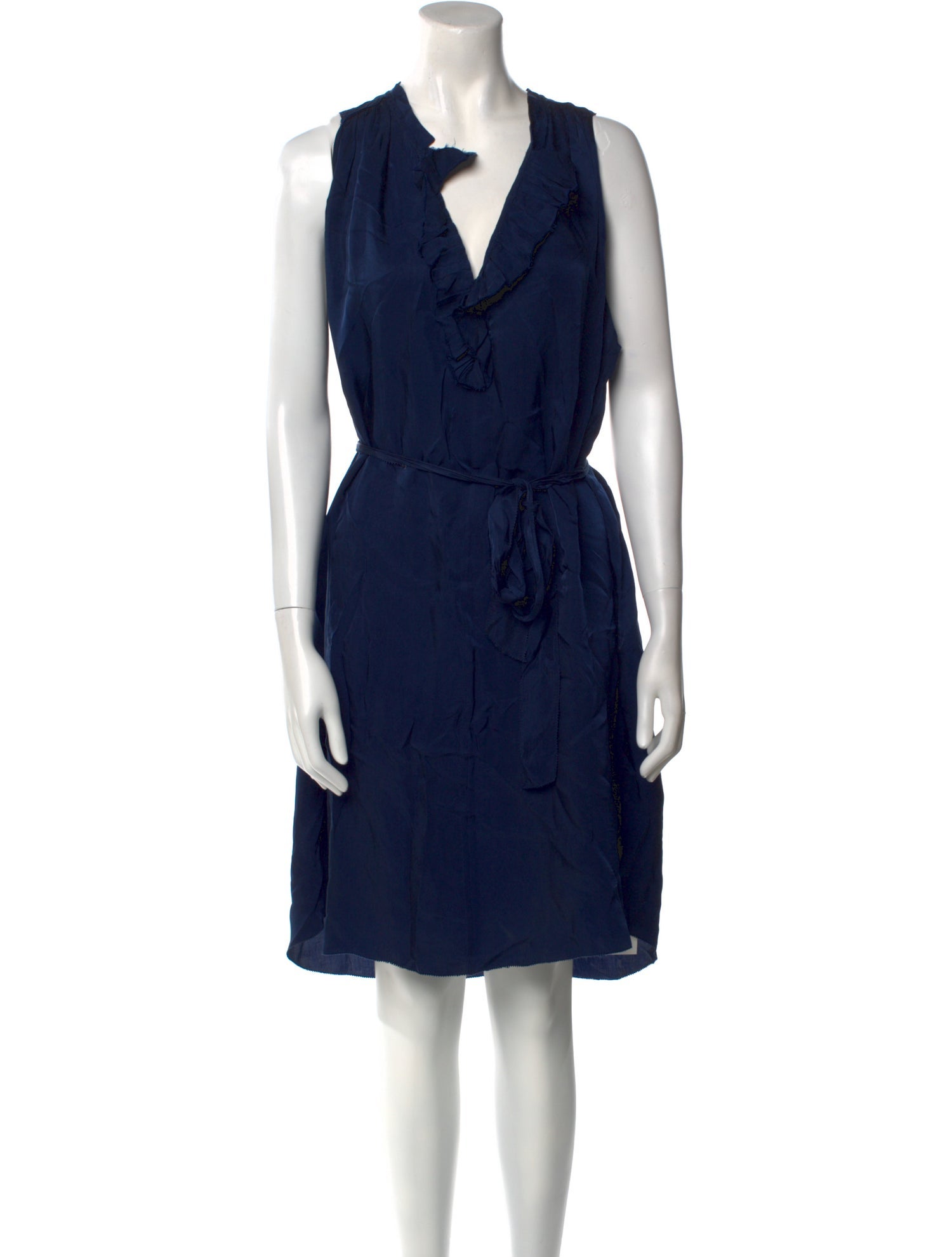 L'Agence V-Neck Knee-Length Dress