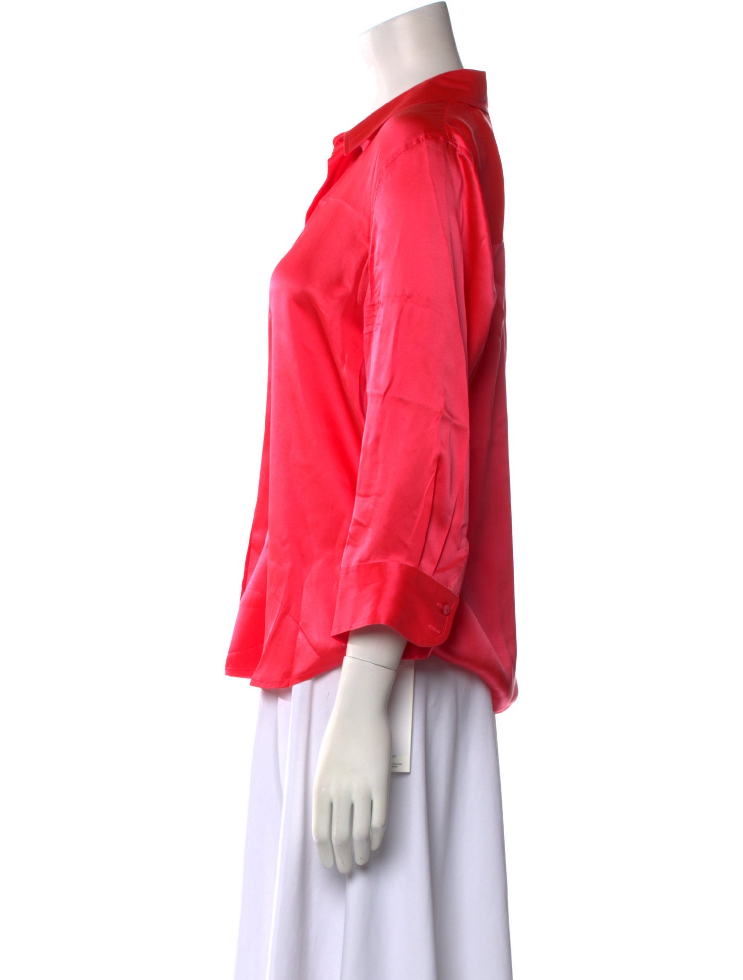 L'Agence Silk V-Neck Button-Up Top