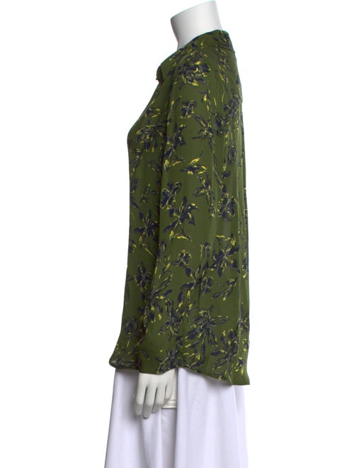 L'Agence Silk Floral Print Button-Up Top