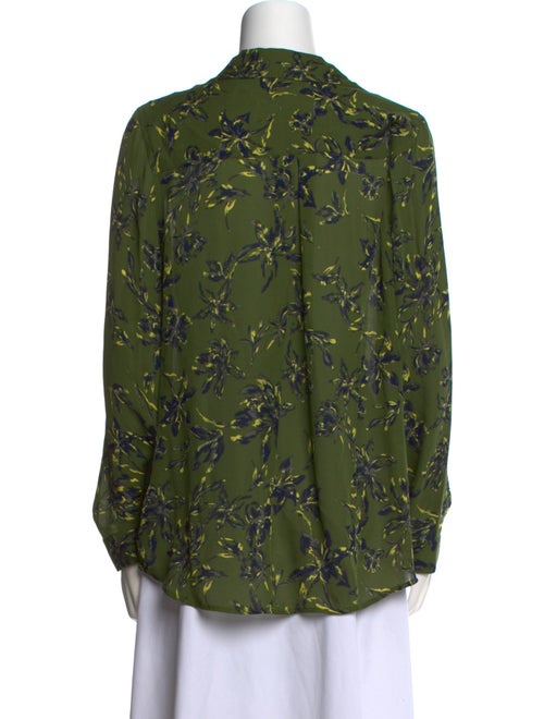 L'Agence Silk Floral Print Button-Up Top