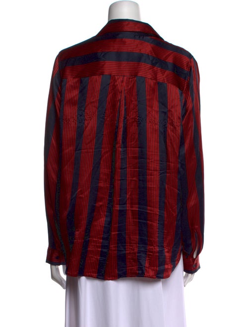 L'Agence Silk Striped Button-Up Top