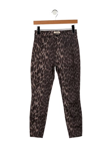 L'Agence Pants Animal Print Skinny Leg S