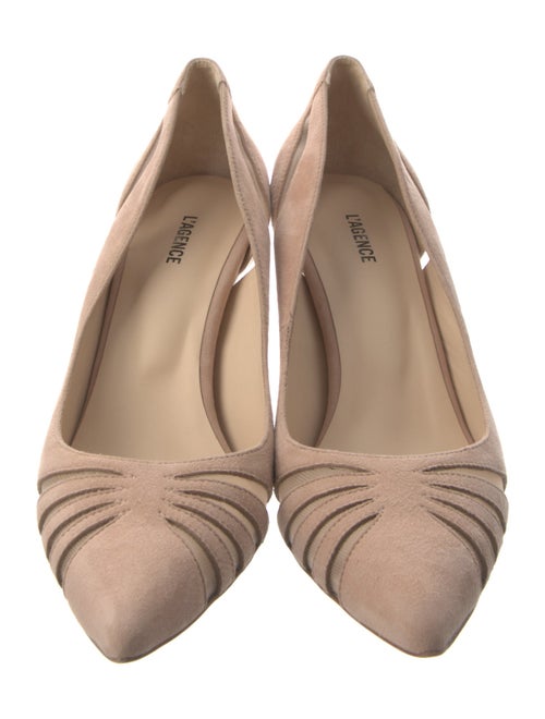 L'Agence Suede Striped Pumps