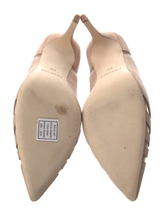 L'Agence Suede Striped Pumps