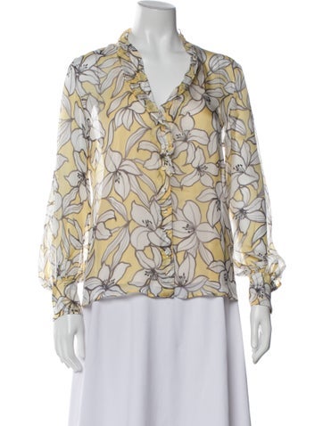 L'Agence Tops Silk Floral Print Blouse M