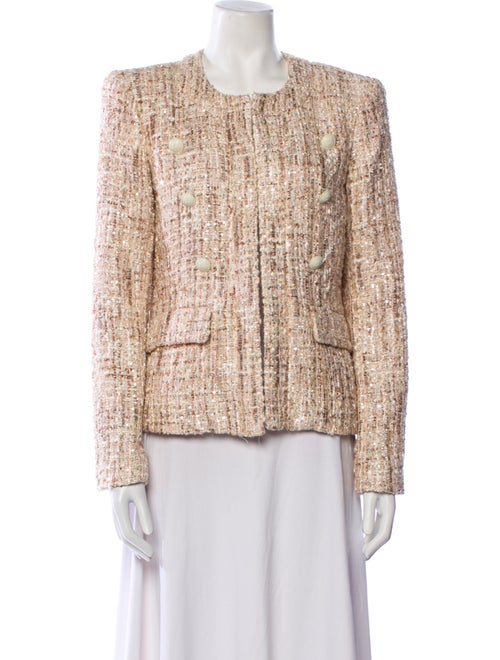 L'Agence Silk Tweed Pattern Evening Jacket