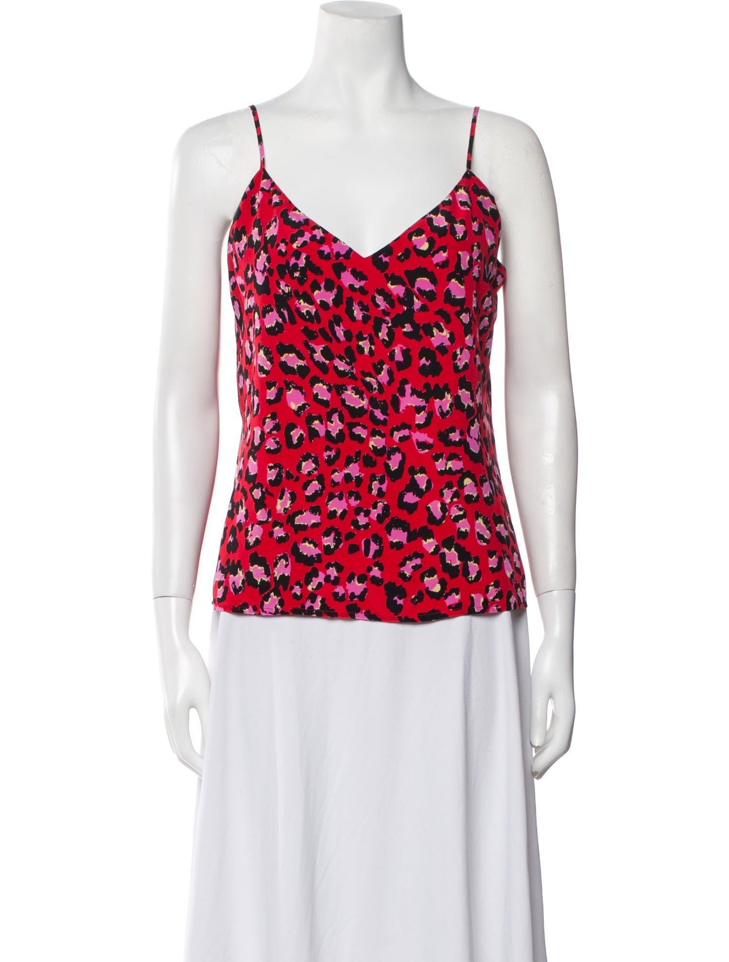 L'Agence Silk Animal Print Top