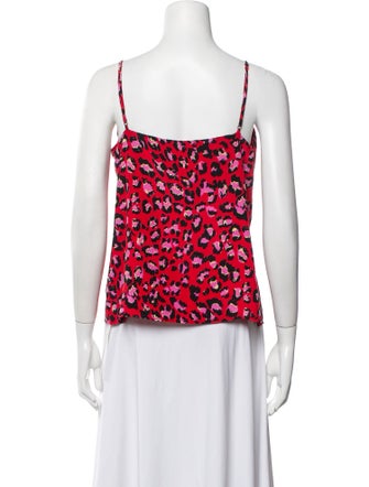 L'Agence Silk Animal Print Top