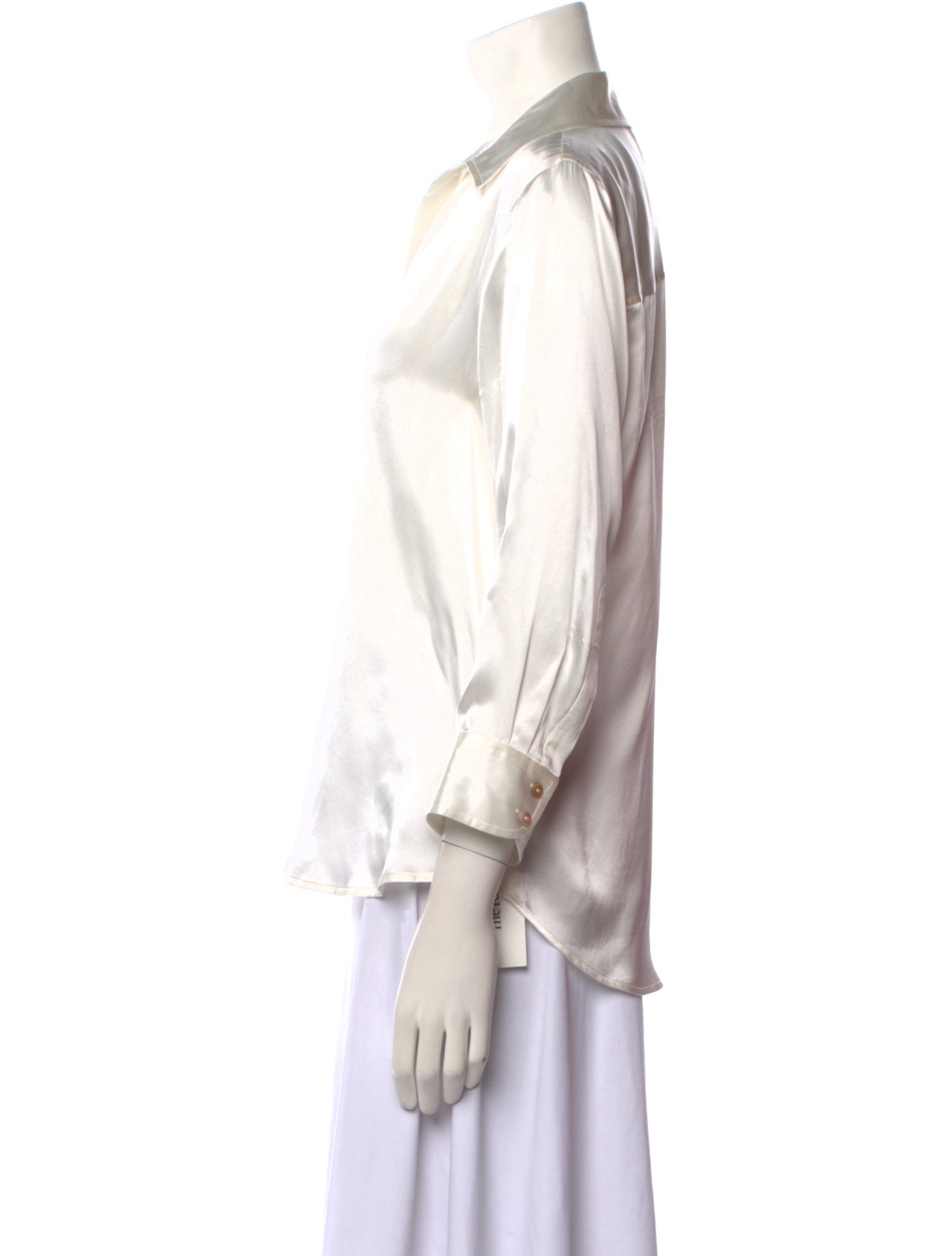 L'Agence Silk Long Sleeve Button-Up Top