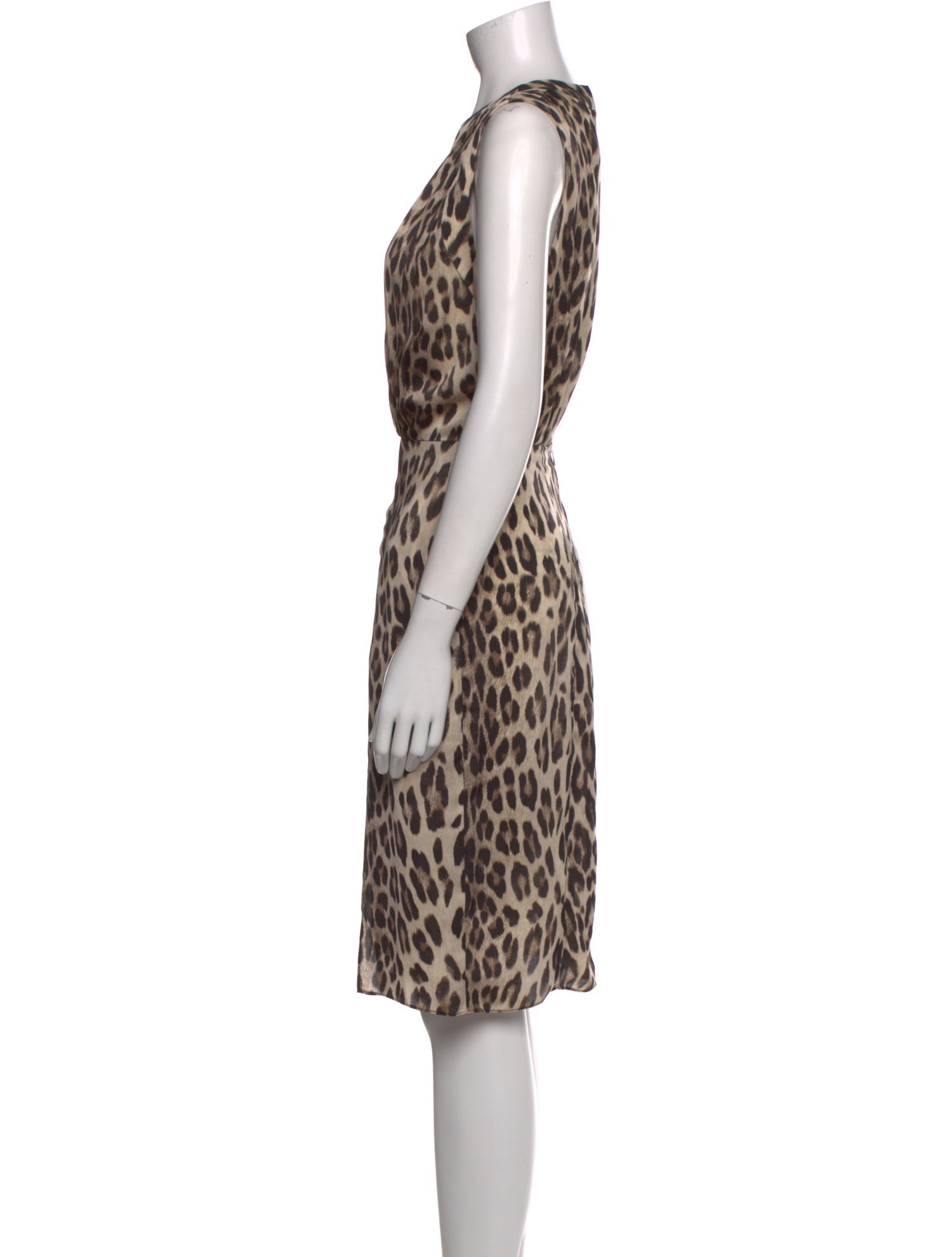 L'Agence Animal Print Knee-Length Dress