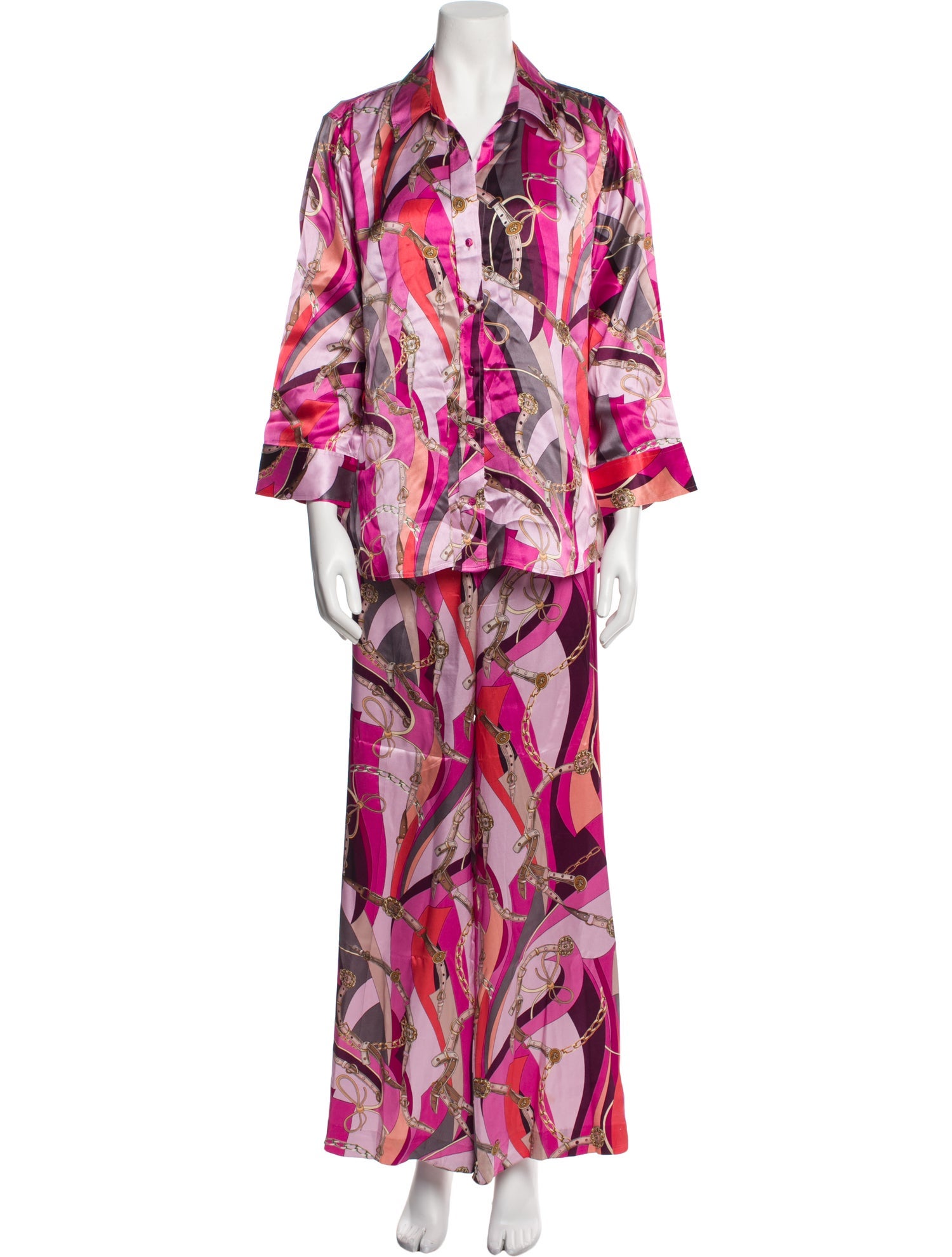 L'Agence Silk Printed Pant Set