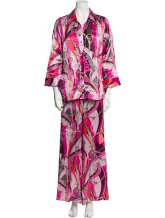 L'Agence Silk Printed Pant Set