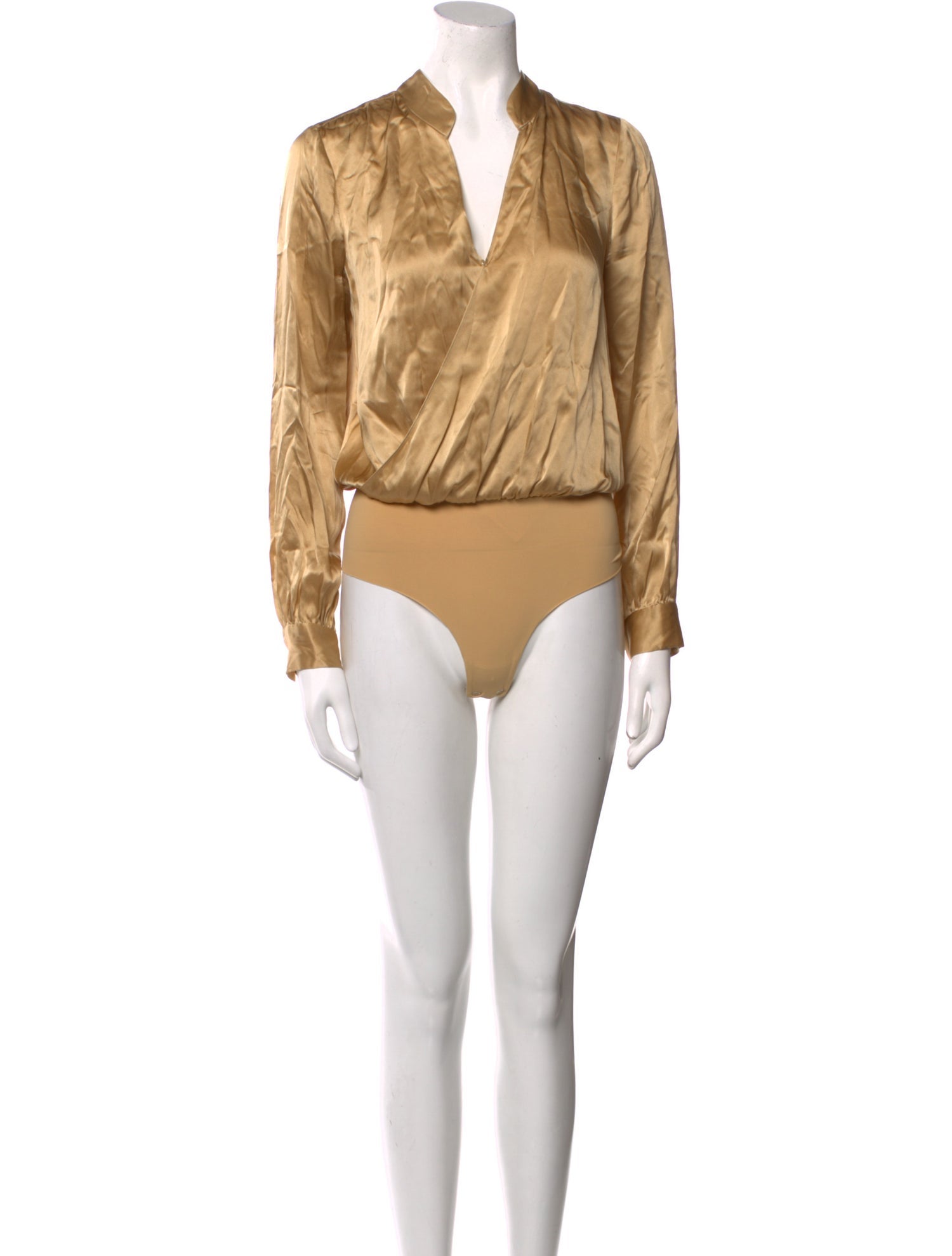 L'Agence Silk V-Neck Bodysuit
