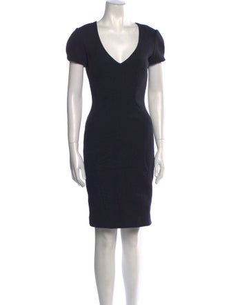 L'Agence V-Neck Knee-Length Dress