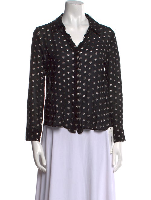 L'Agence Patterned Long Sleeve Button-Up Top