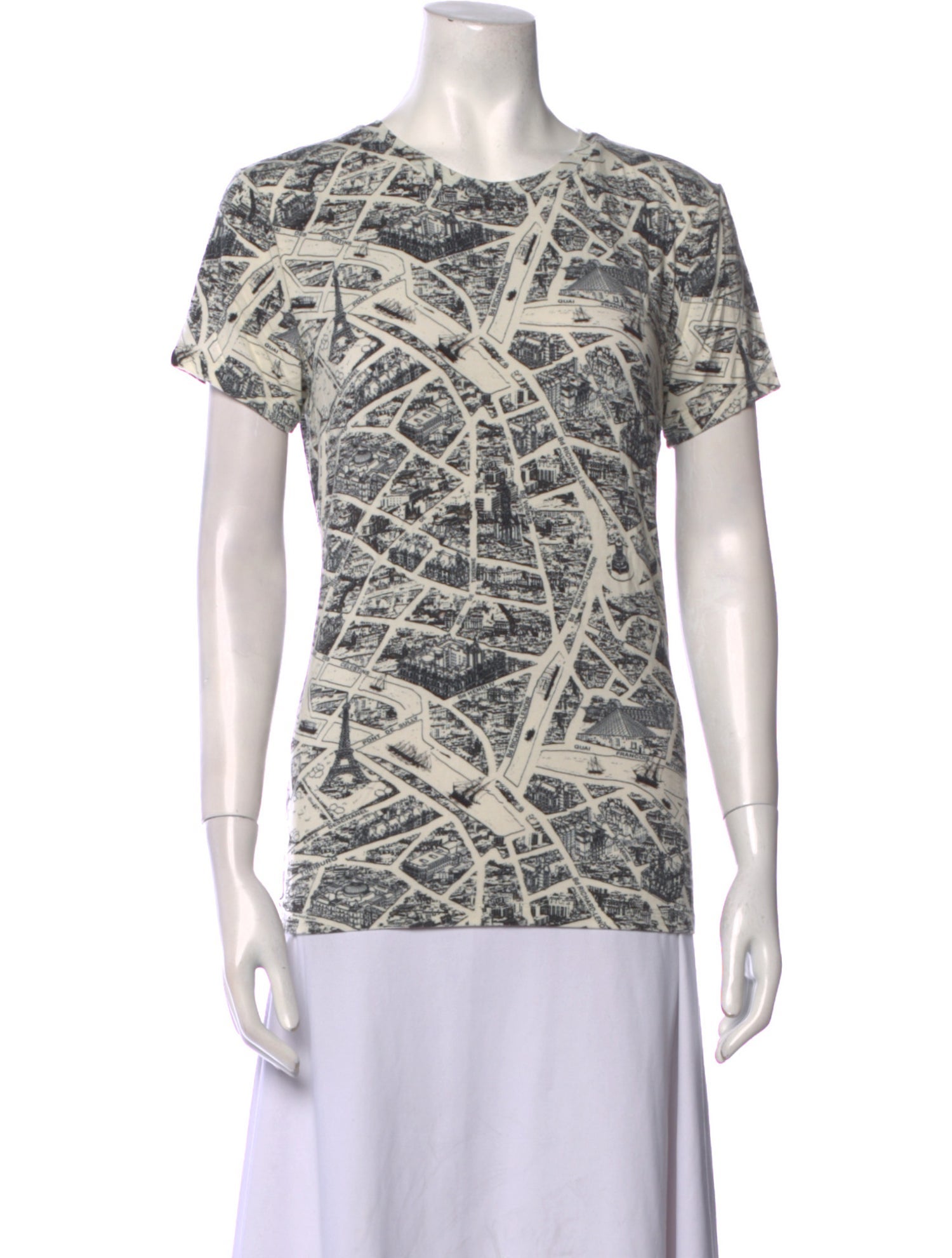 L'Agence Printed Crew Neck T-Shirt