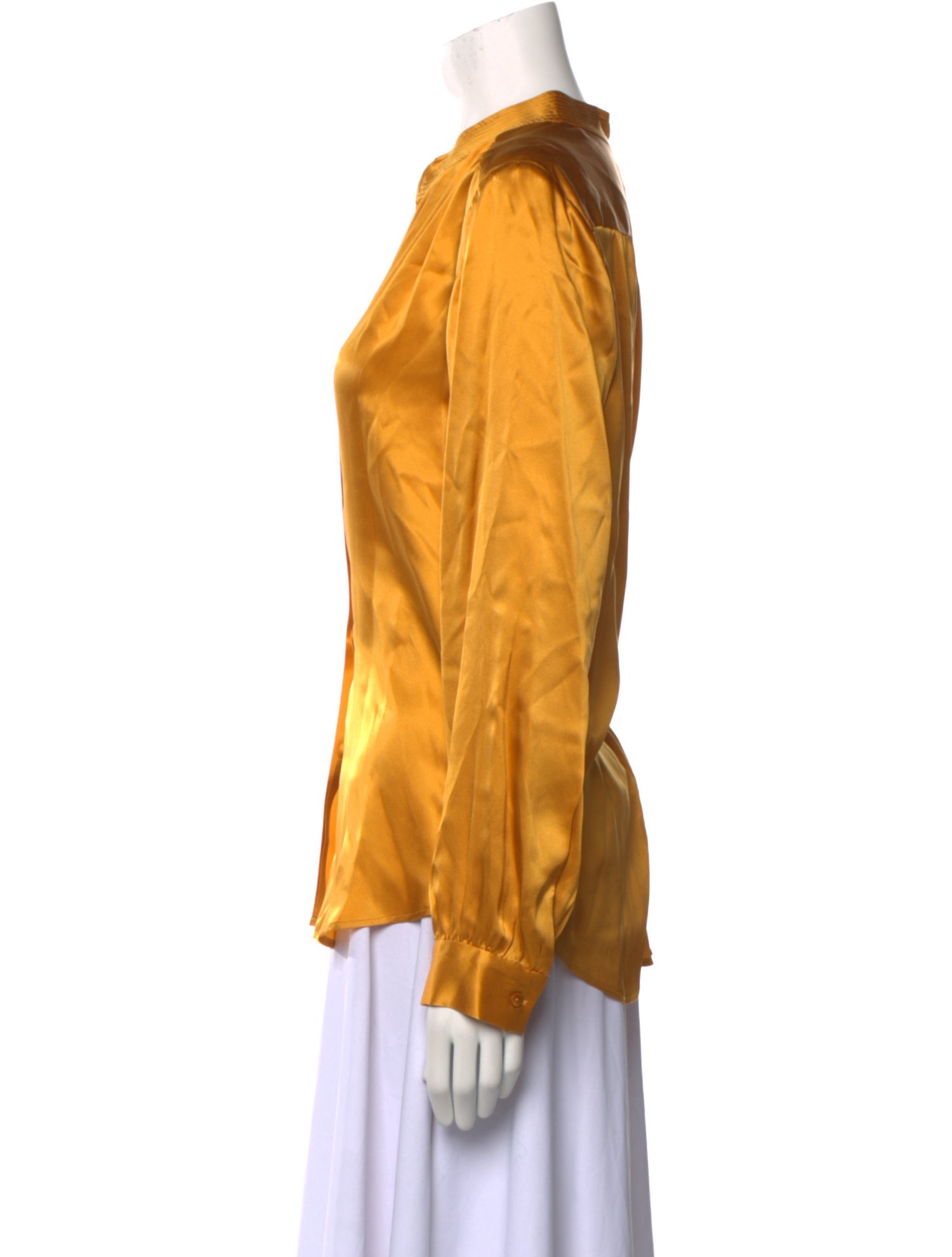 L'Agence Silk V-Neck Button-Up Top w/ Tags