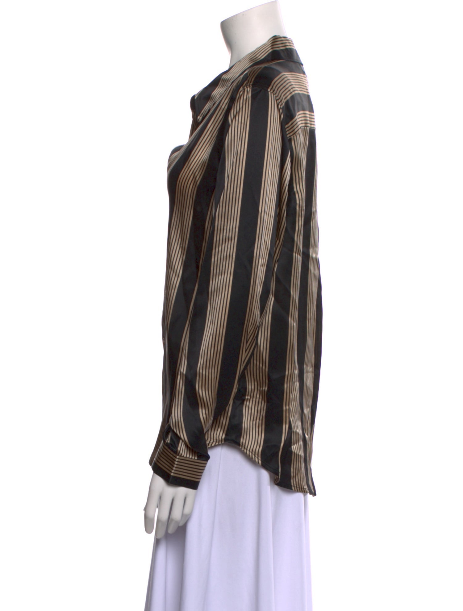 L'Agence Silk Striped Button-Up Top w/ Tags