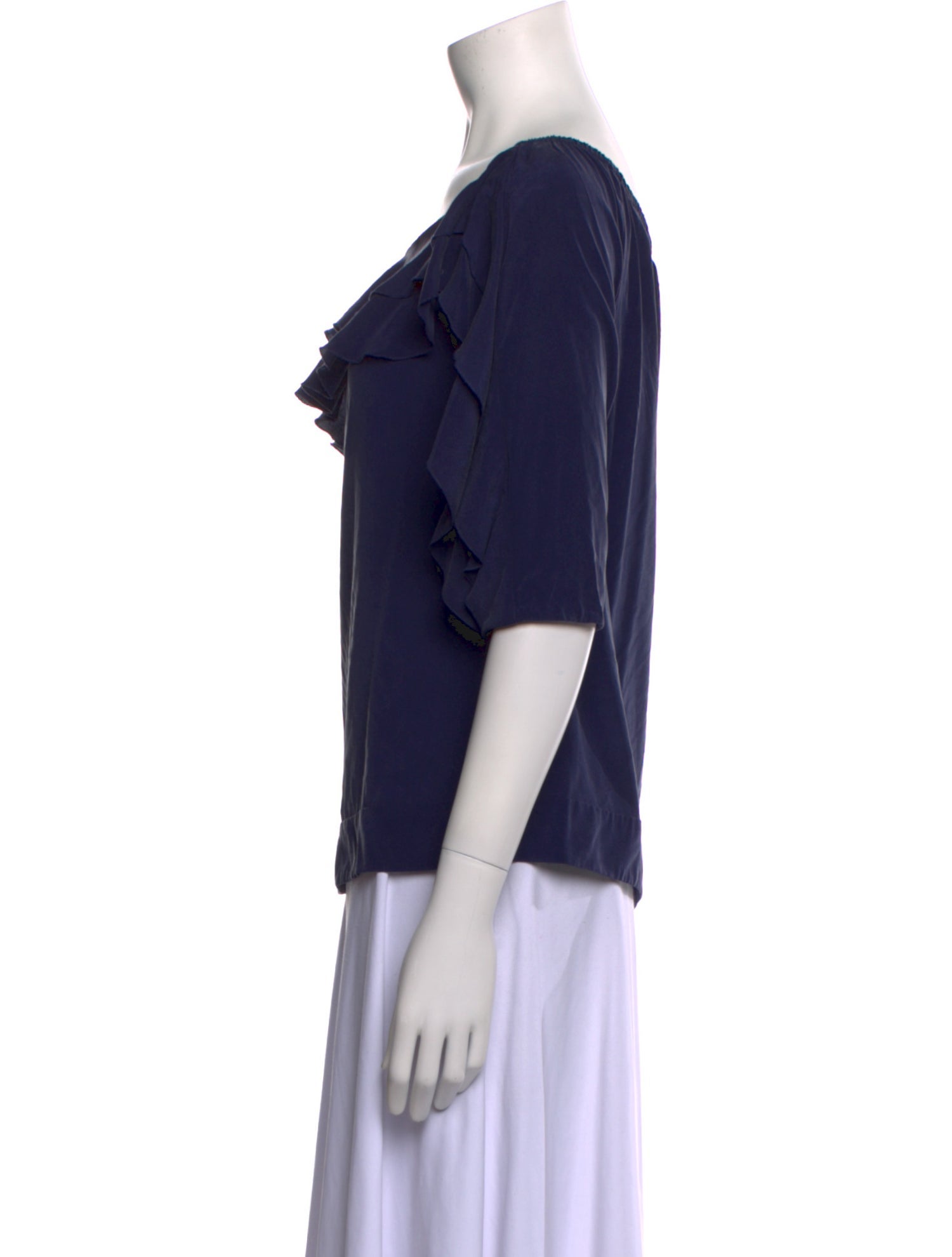 L'Agence Silk Bateau Neckline Top