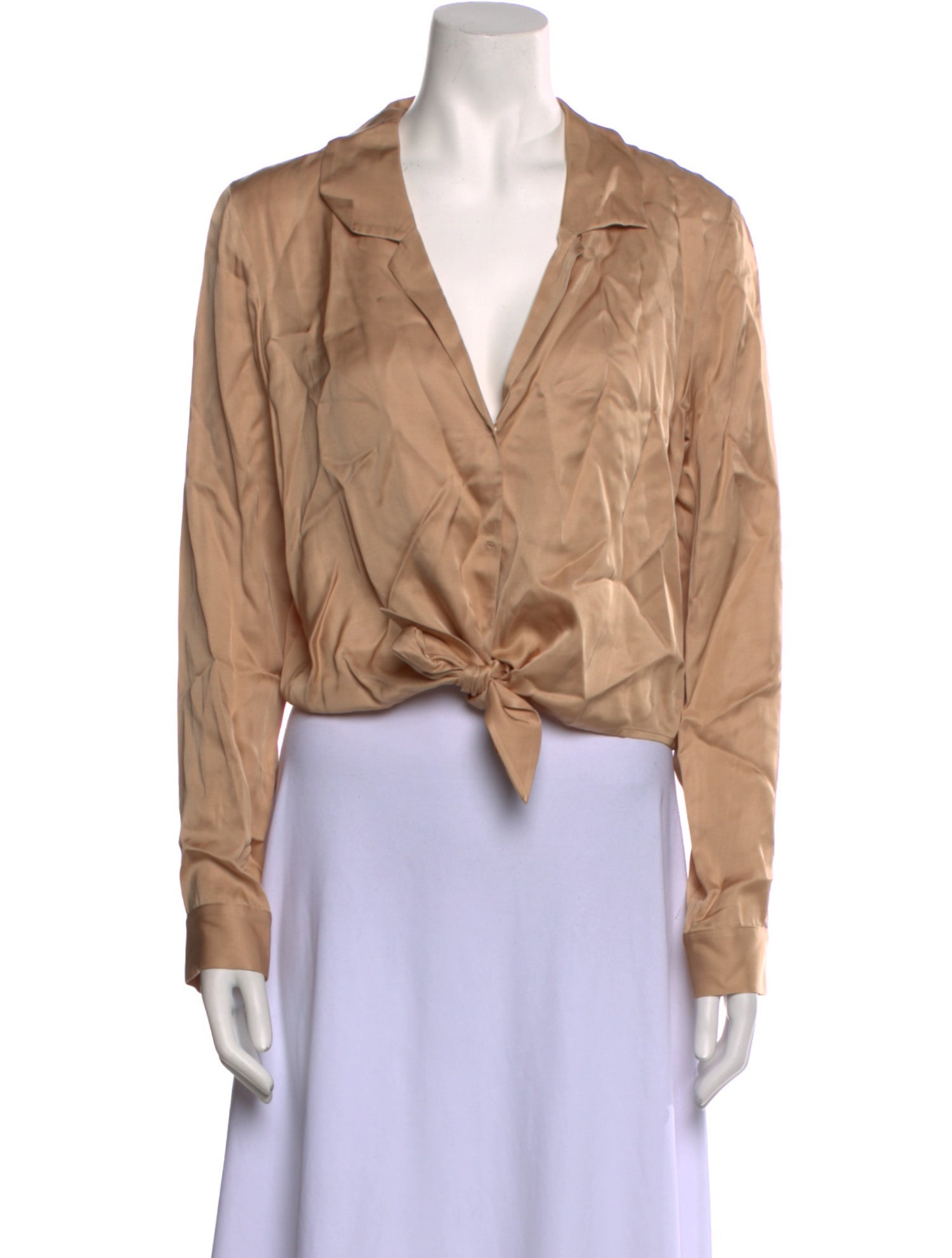 L'Agence Open Front Long Sleeve Button-Up Top w/ Tags