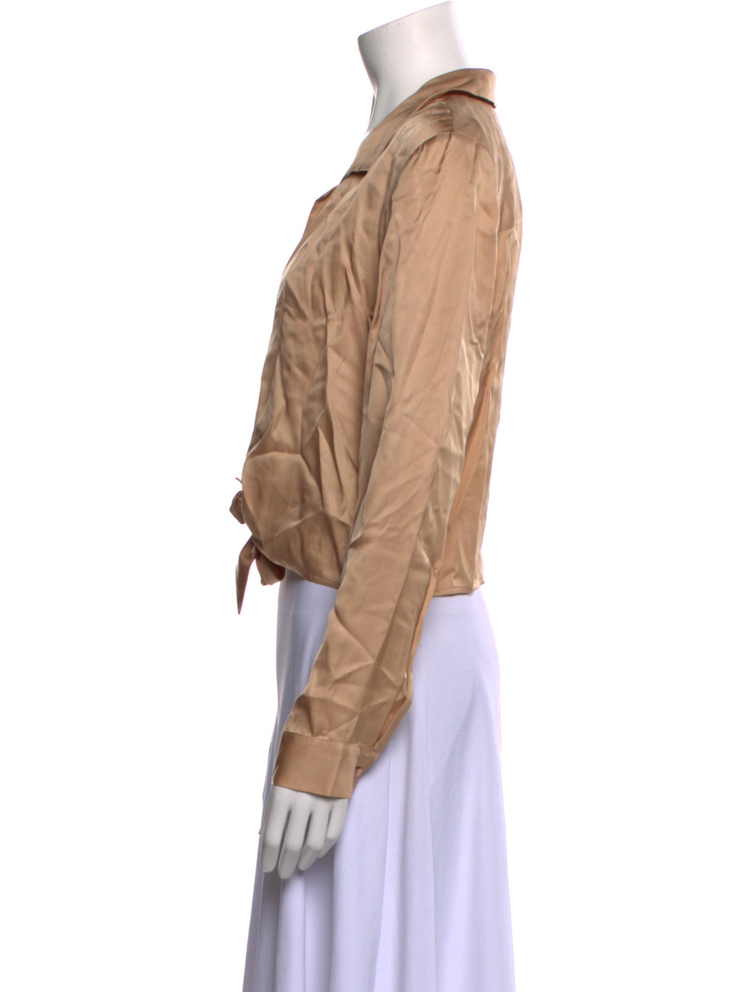 L'Agence Open Front Long Sleeve Button-Up Top w/ Tags