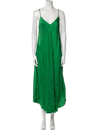 L'Agence V-Neck Long Dress