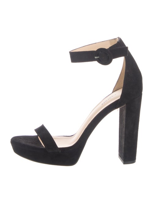 L'Agence Suede Chain-Link Accents Sandals