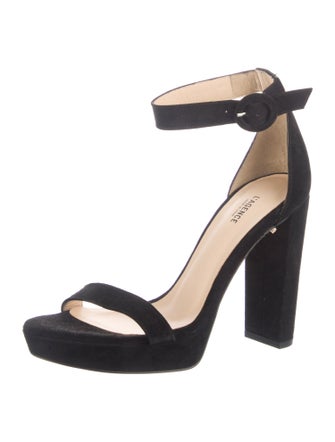 L'Agence Suede Chain-Link Accents Sandals