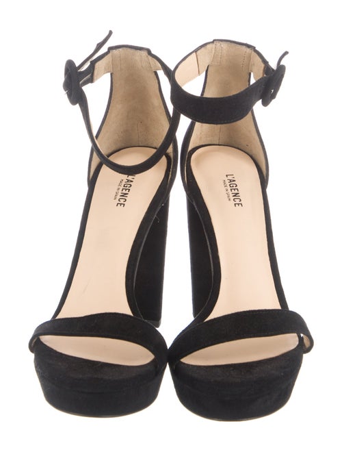 L'Agence Suede Chain-Link Accents Sandals