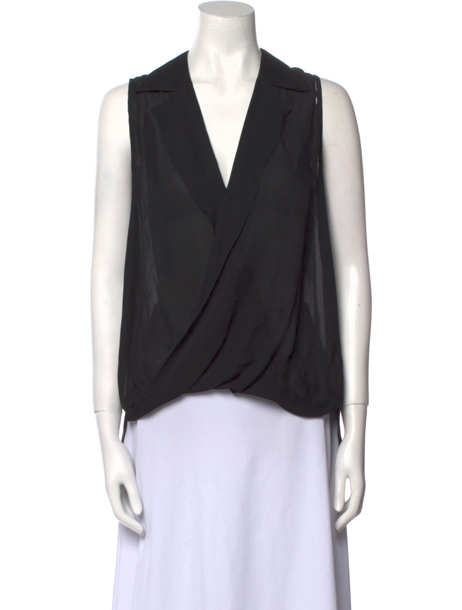 L'Agence Silk V-Neck Top