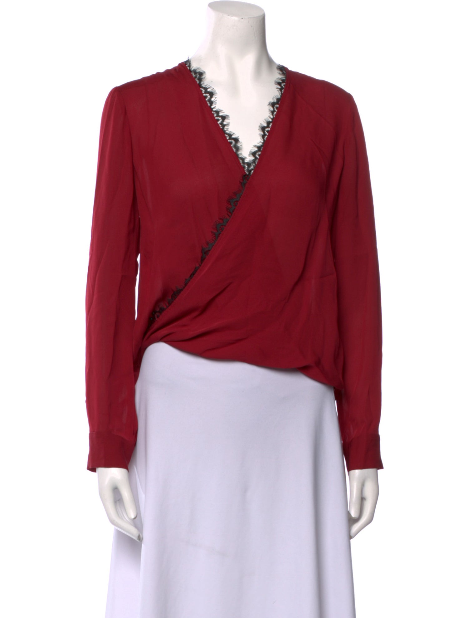 L'Agence Silk V-Neck Blouse