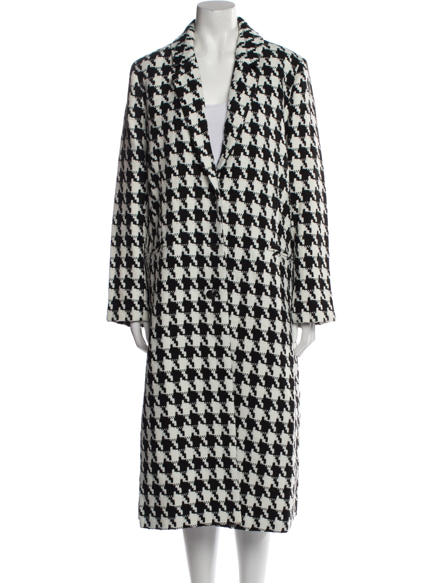 L'Agence Houndstooth Print Coat w/ Tags