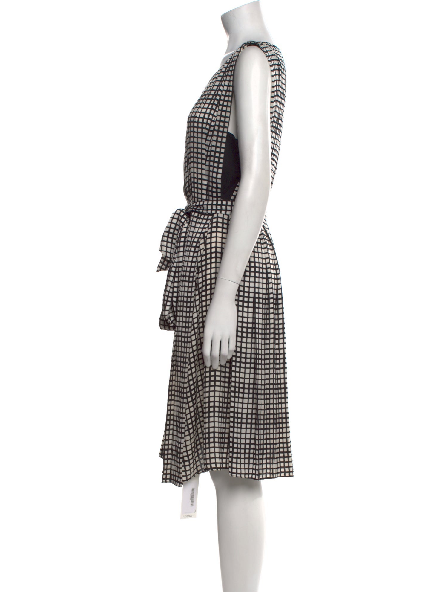 L'Agence Plaid Print Knee-Length Dress