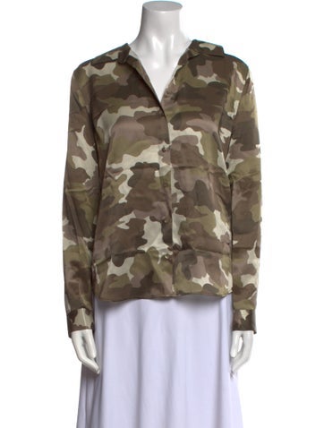 L'Agence Tops Silk Printed Blouse M