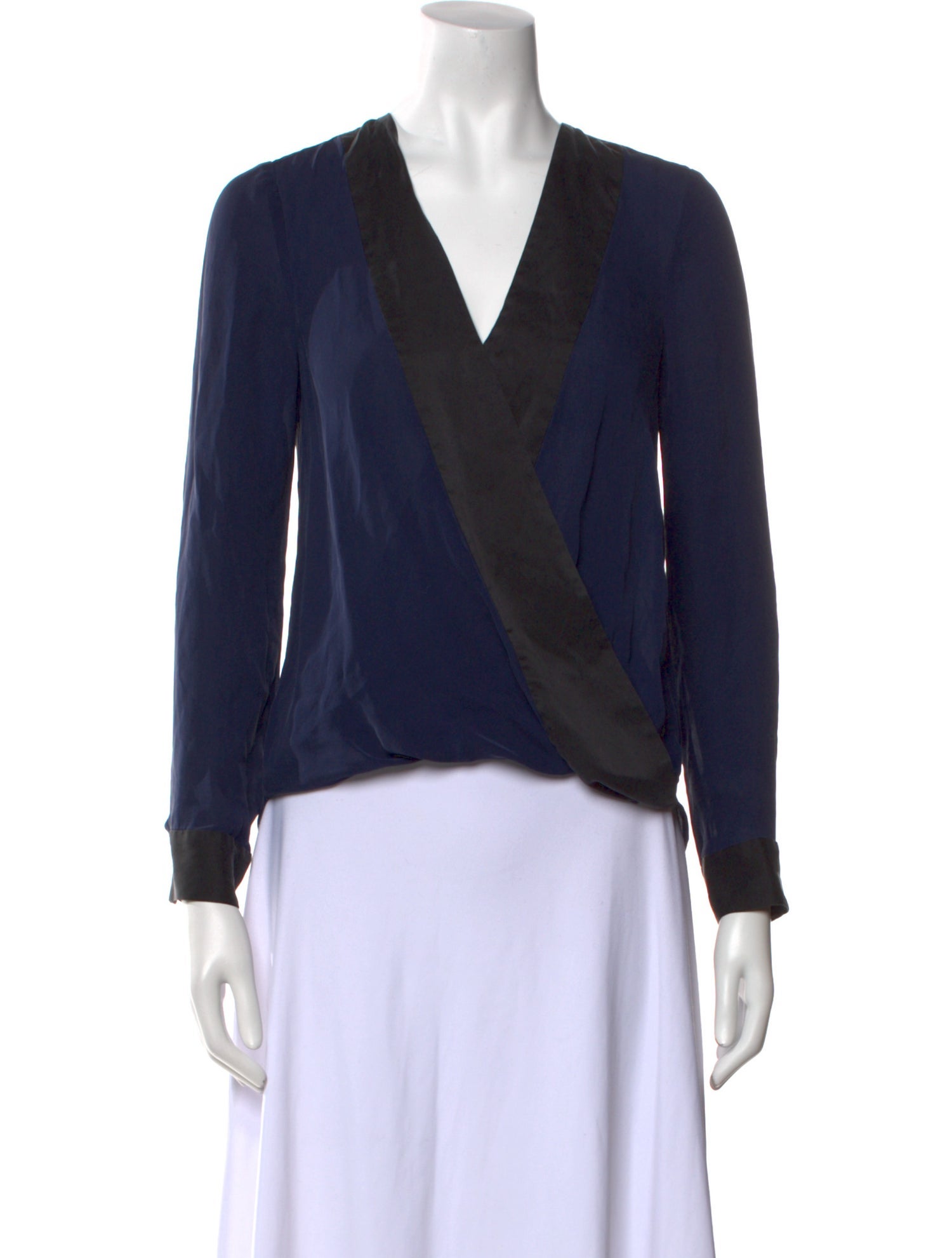 L'Agence Silk V-Neck Top