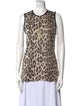 L'Agence Animal Print Crew Neck Top