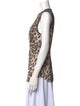 L'Agence Animal Print Crew Neck Top
