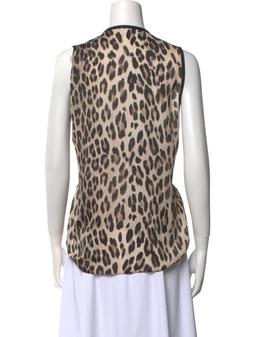 L'Agence Animal Print Crew Neck Top