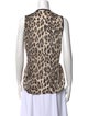 L'Agence Animal Print Crew Neck Top