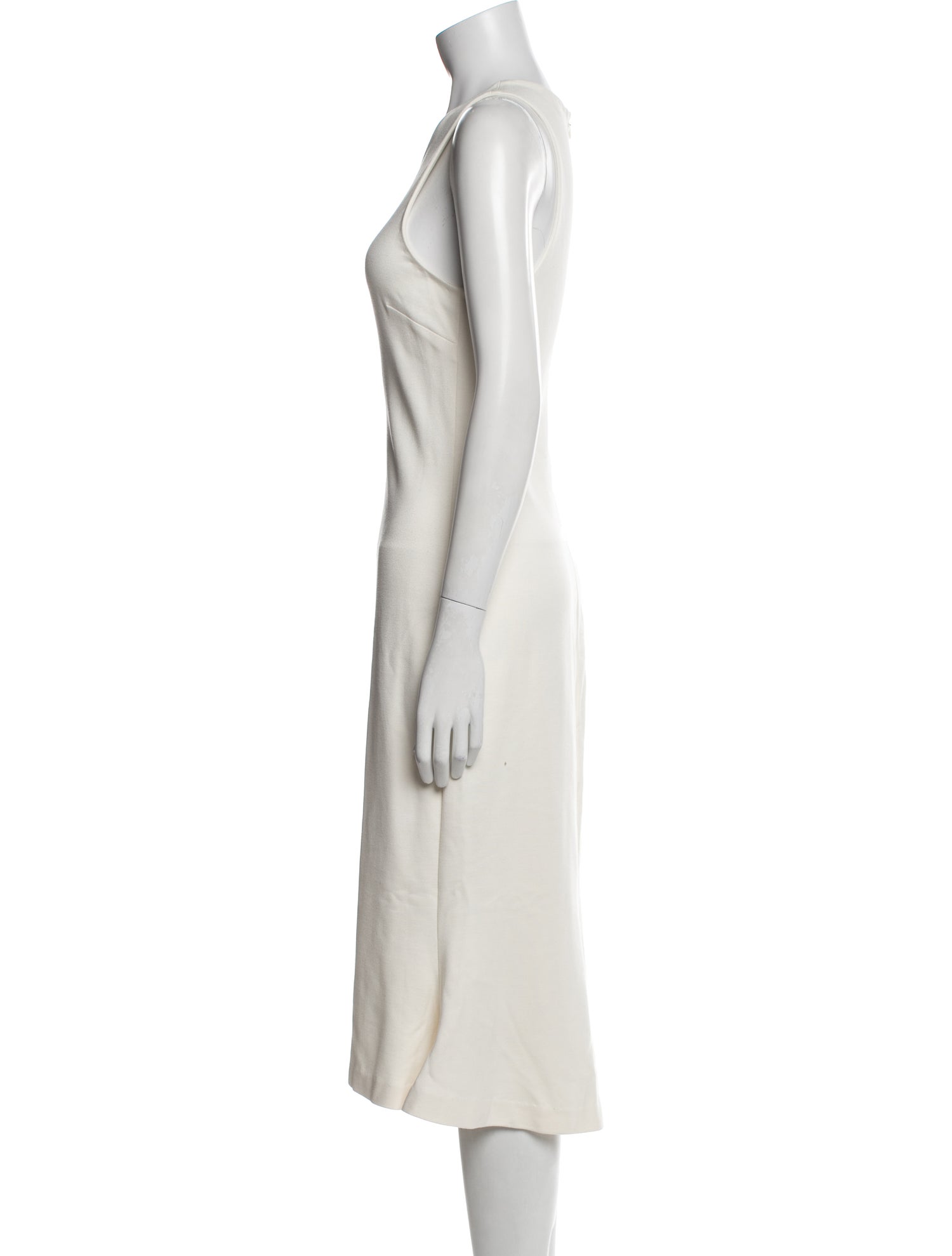 L'Agence Scoop Neck Midi Length Dress