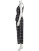 L'Agence Silk Plaid Print Jumpsuit