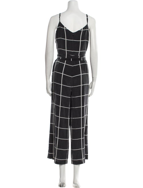 L'Agence Silk Plaid Print Jumpsuit