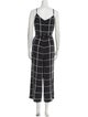 L'Agence Silk Plaid Print Jumpsuit