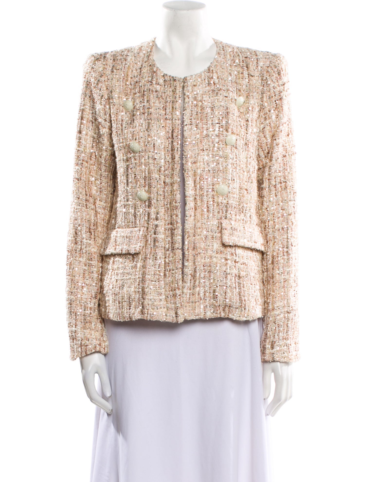 L'Agence Tweed Pattern Evening Jacket