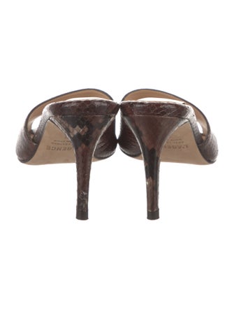 L'Agence Leather Animal Print Slides