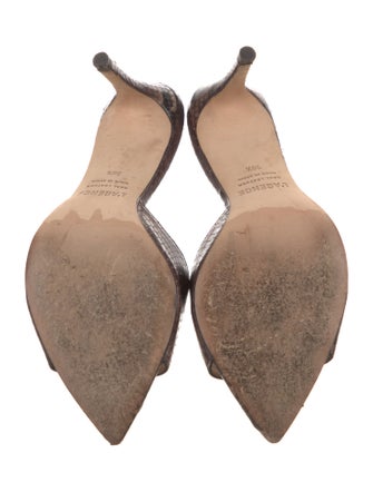 L'Agence Leather Animal Print Slides