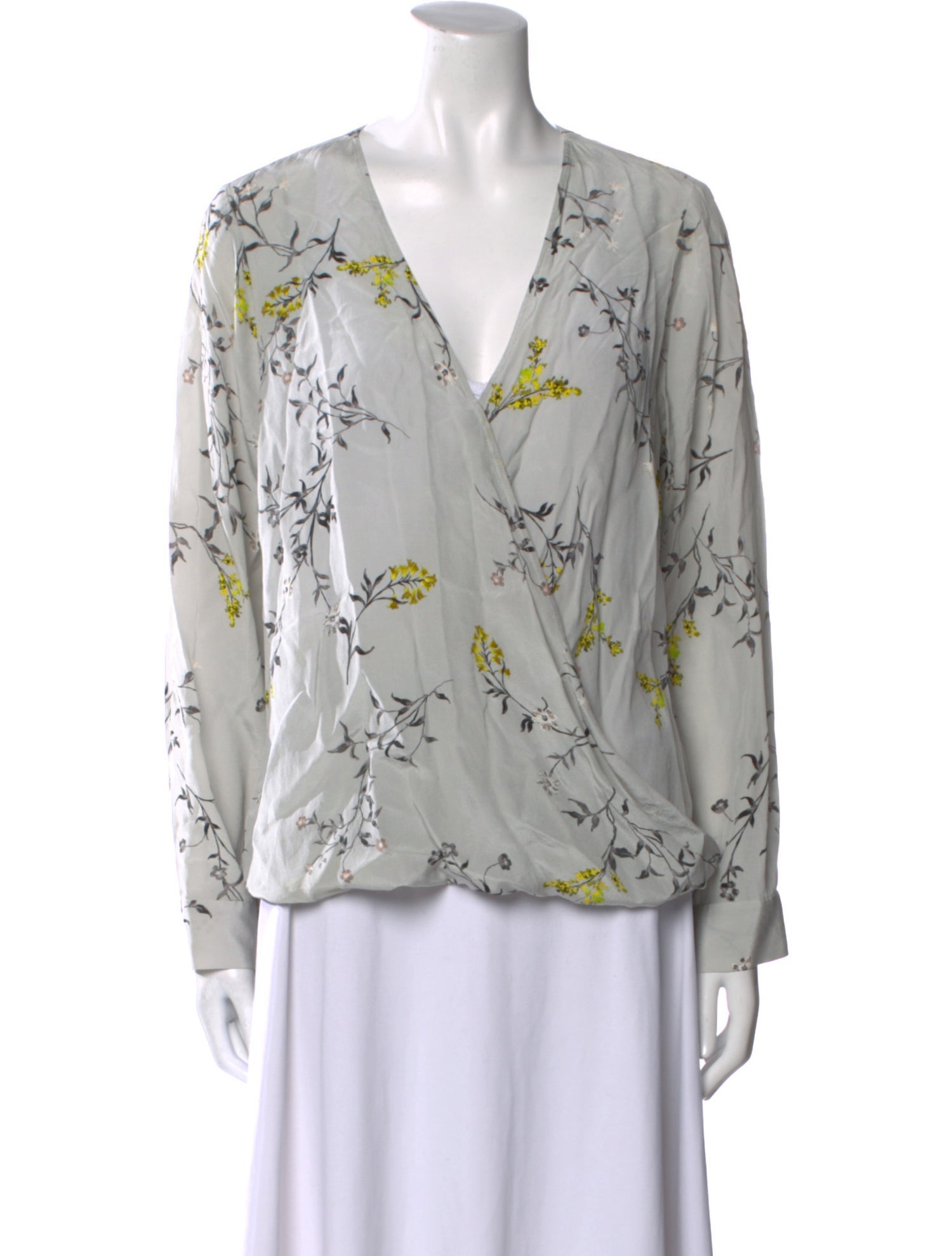 L'Agence Silk Floral Print Blouse
