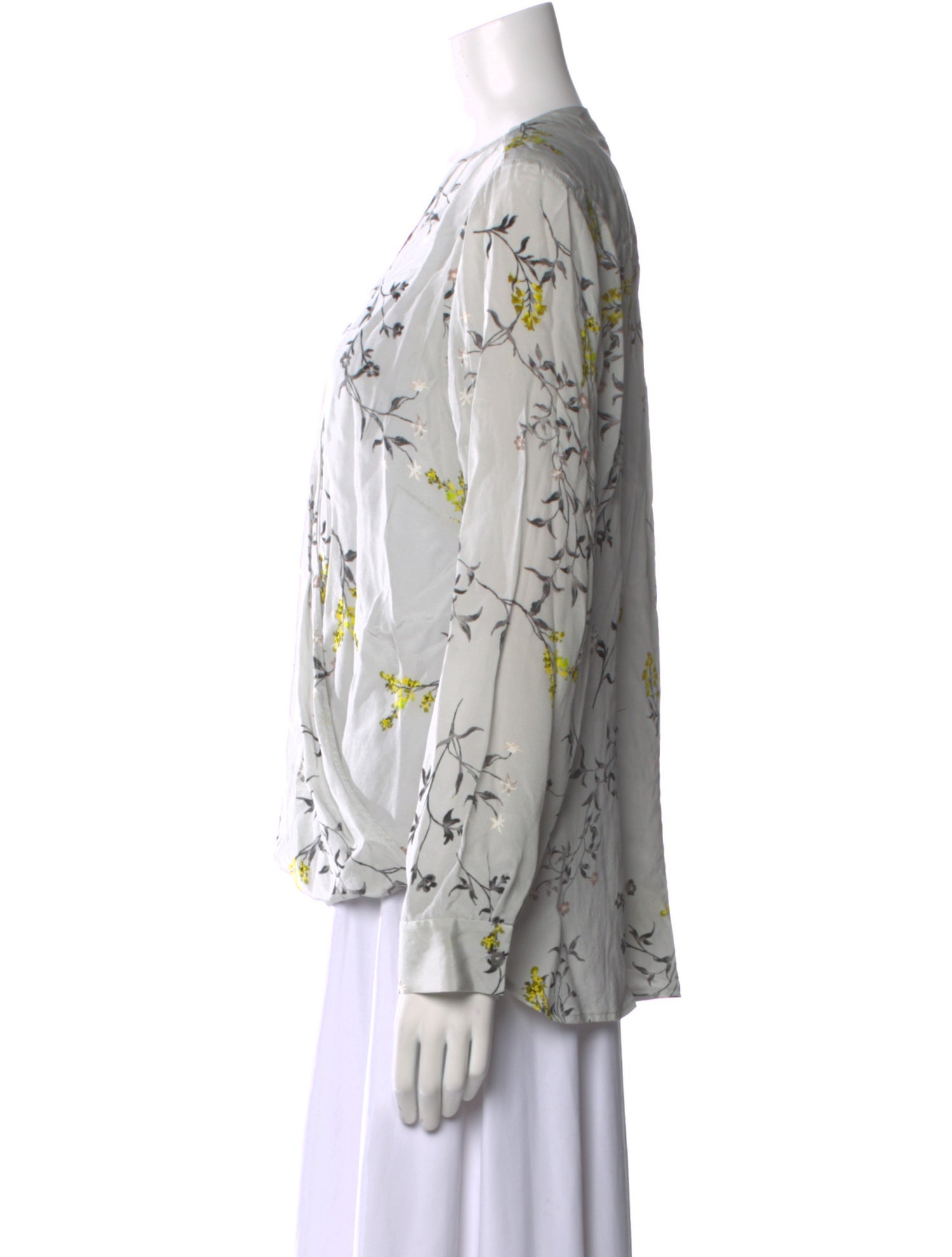 L'Agence Silk Floral Print Blouse